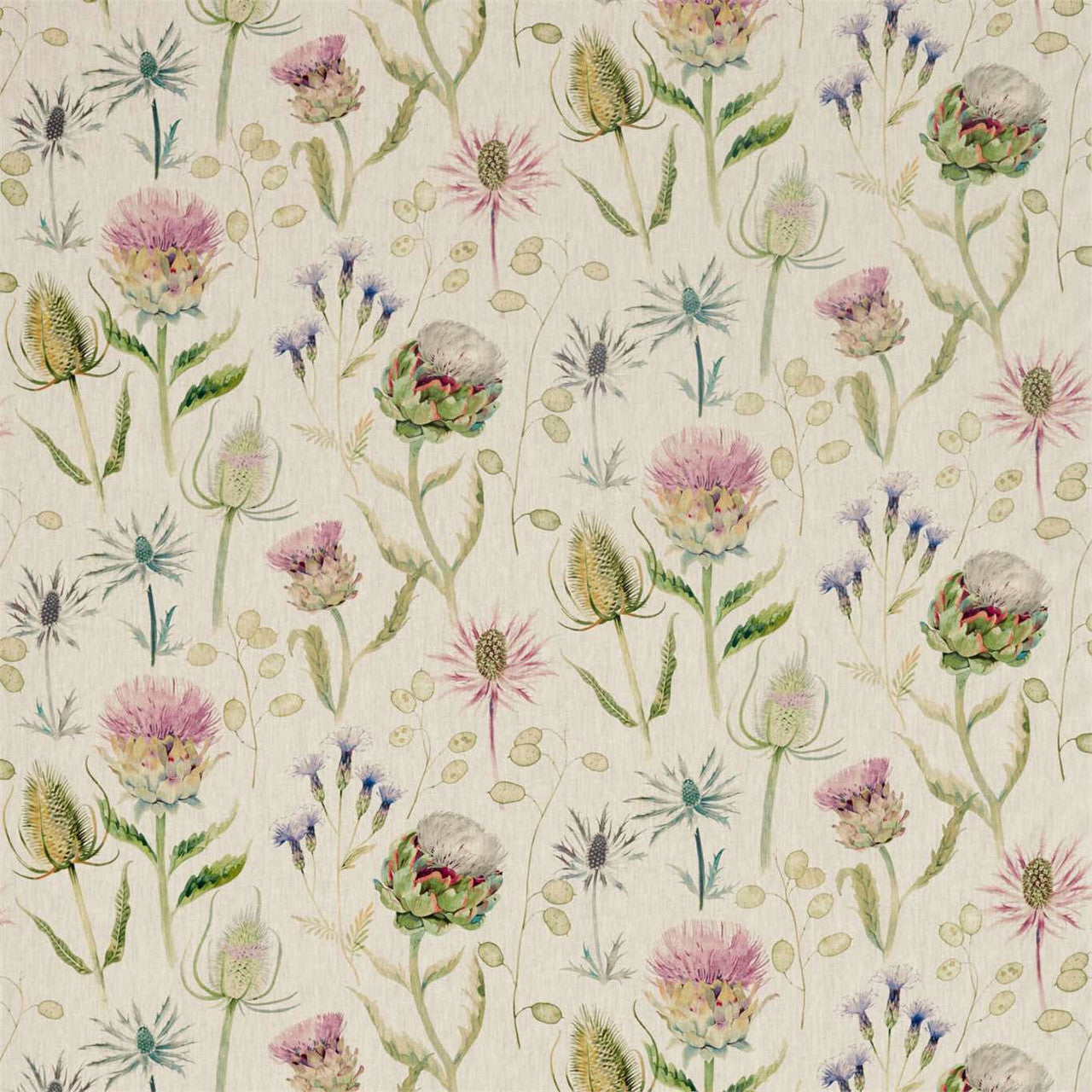 226423 Thistle Garden Embleton Bay Thistle/Fig Fabric by Sanderson
