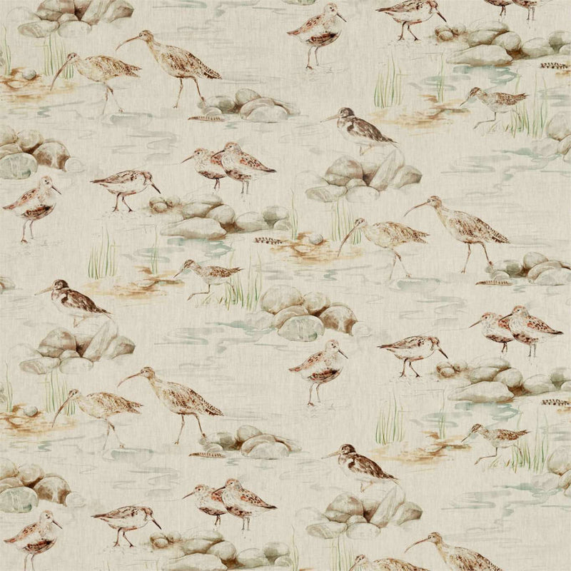 226427 Estuary Birds Embleton Bay Eggshell/Nest Fabric by Sanderson