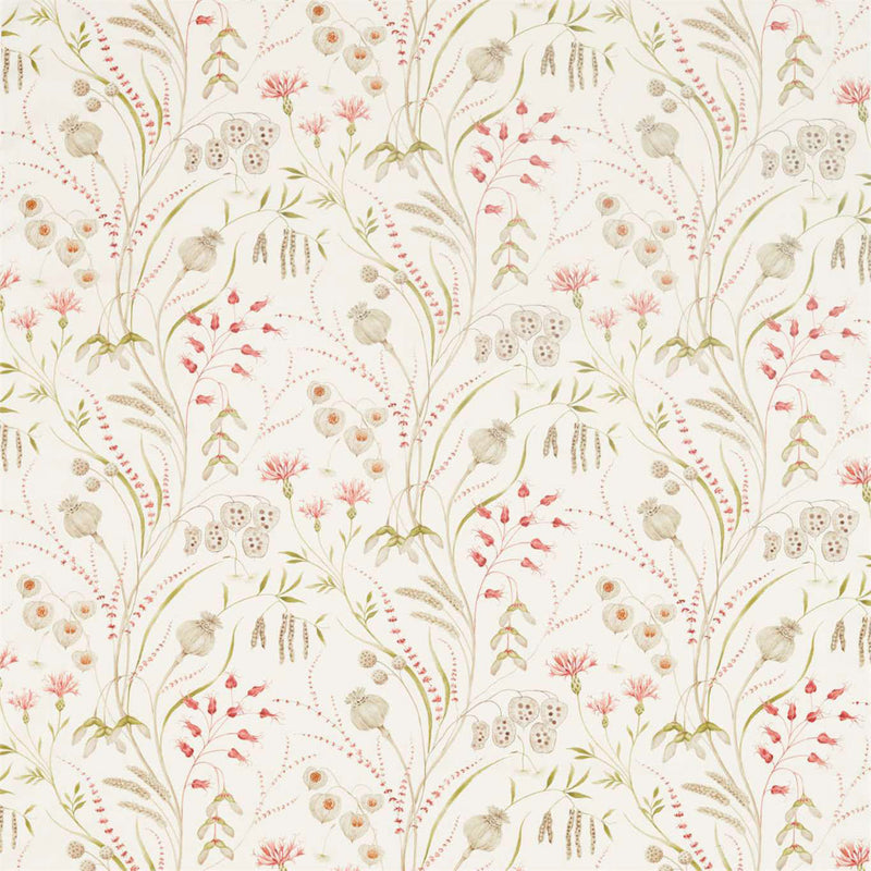 226433 Summer Harvest Embleton Bay Claret/Olive Fabric by Sanderson