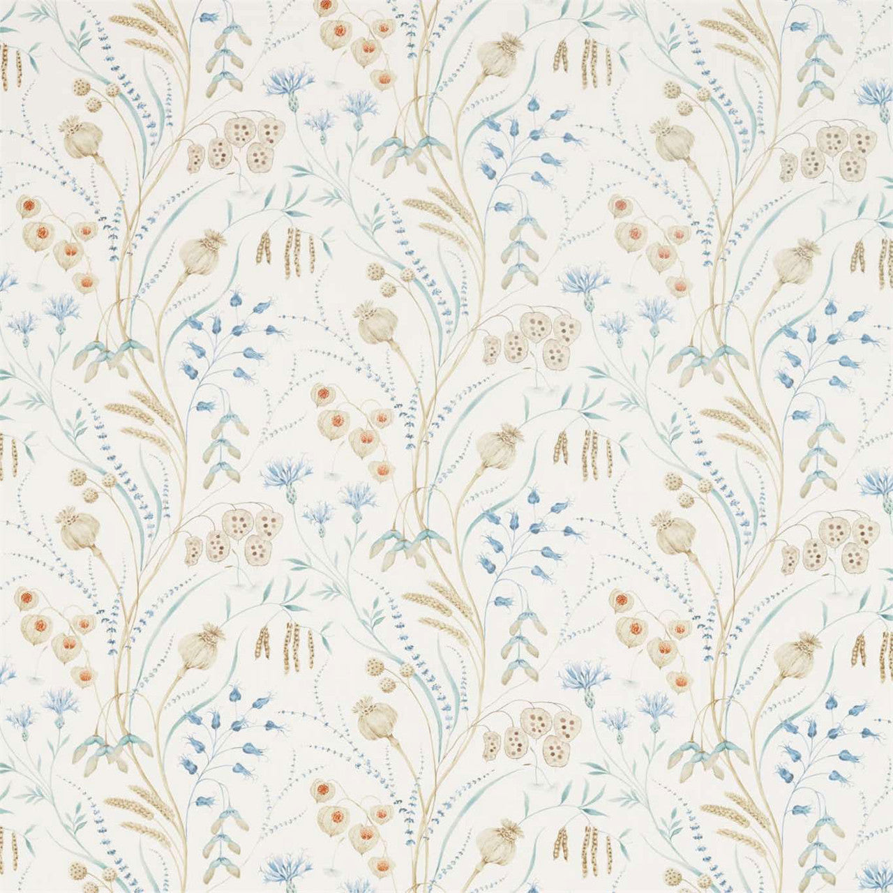 226434 Summer Harvest Embleton Bay Cornflower/Wheat Fabric by Sanderson