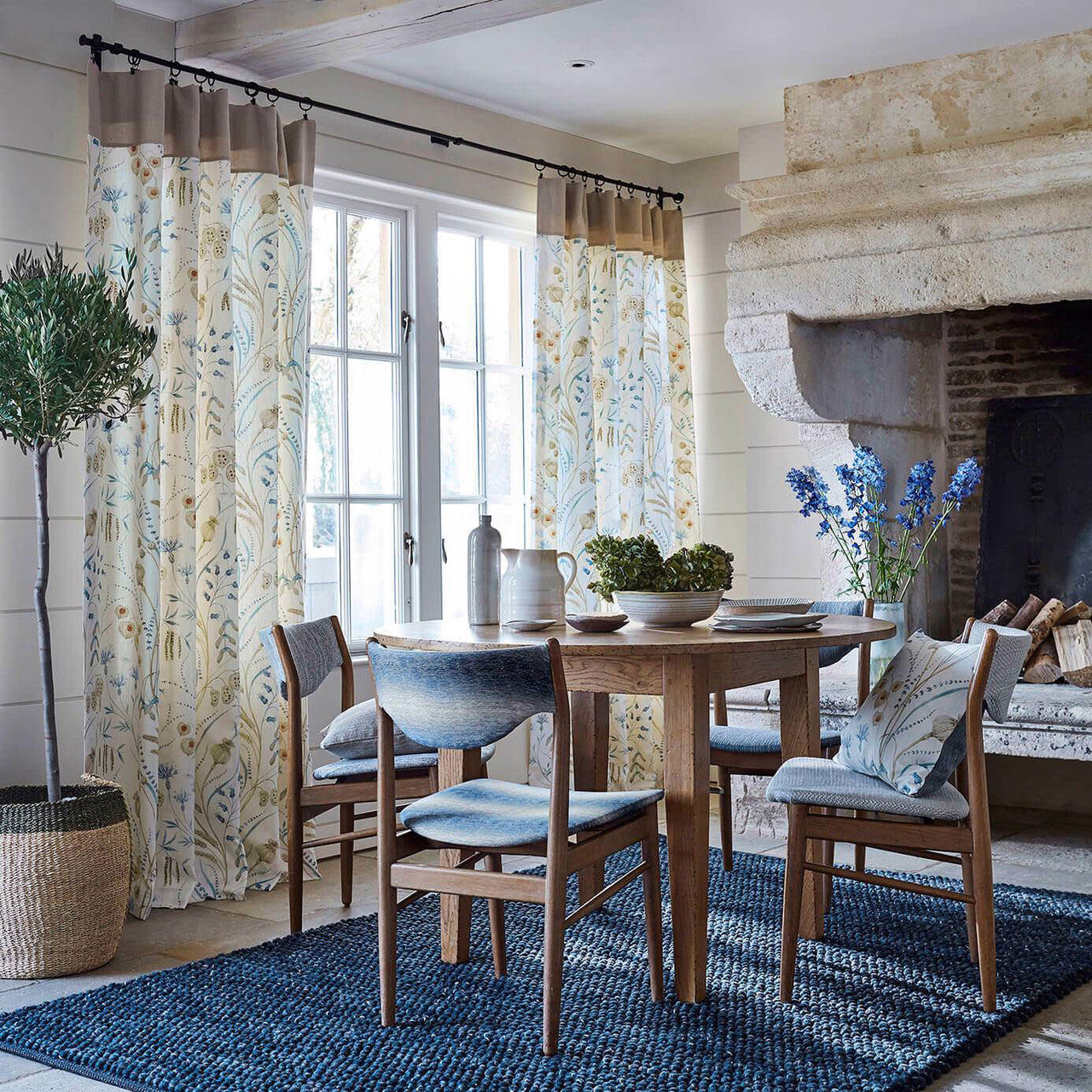 226434 Summer Harvest Embleton Bay Cornflower/Wheat Fabric by Sanderson