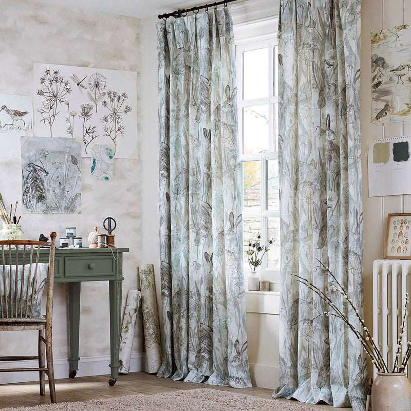 226436 Dune Hares Embleton Bay Mist/Pebble Fabric by Sanderson