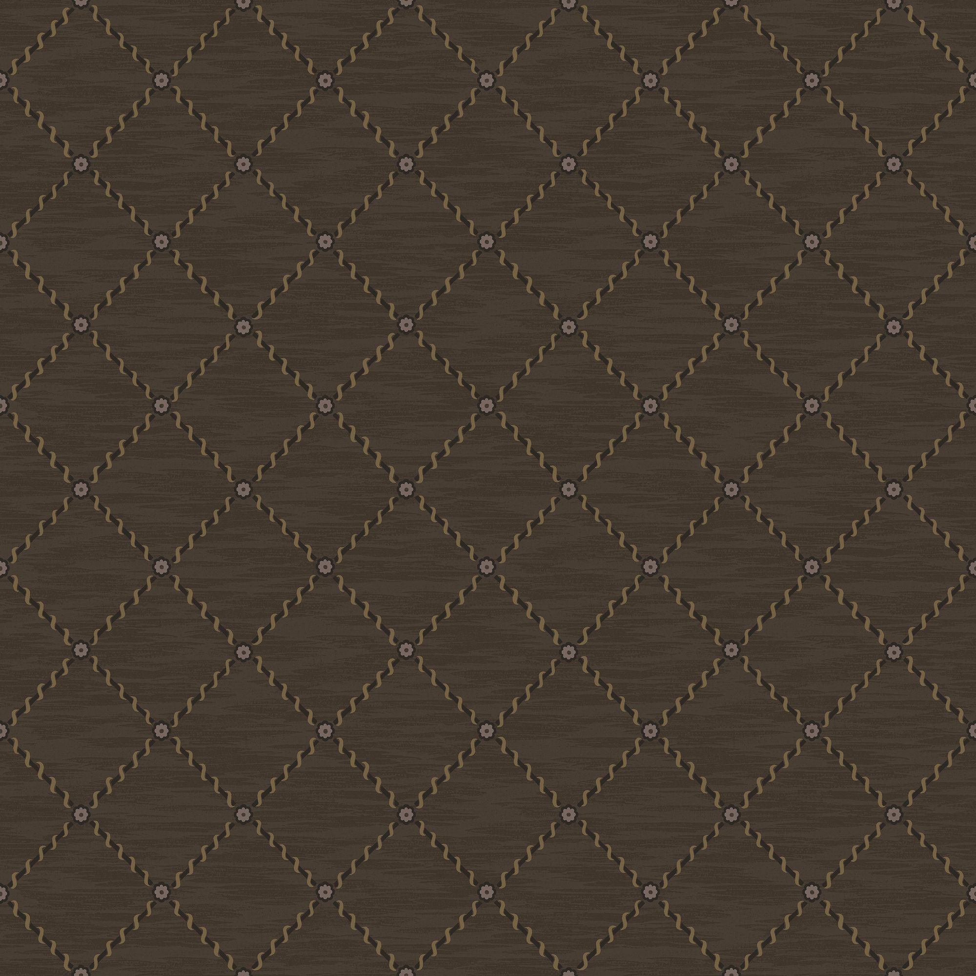 2264 Golden Trellis Brown Wallpaper by Boråstapeter