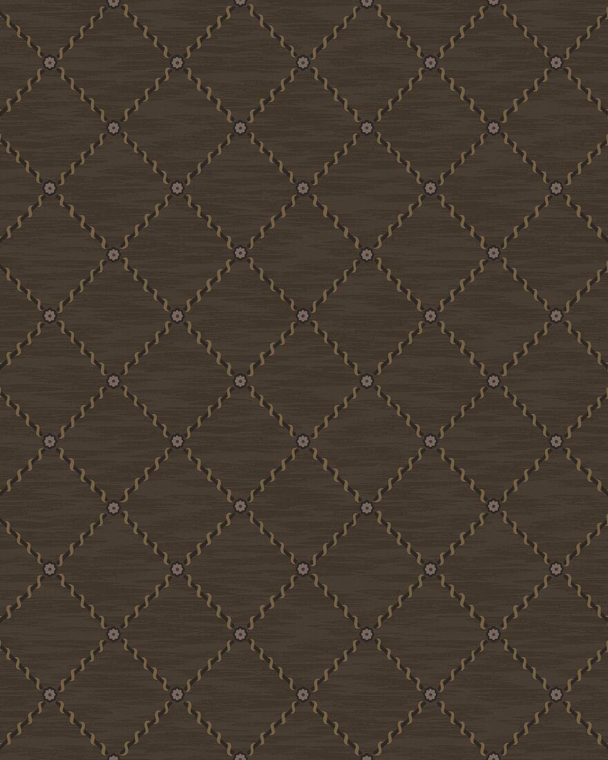 Golden Trellis Brown Treasured Wallpaper by Boråstapeter
