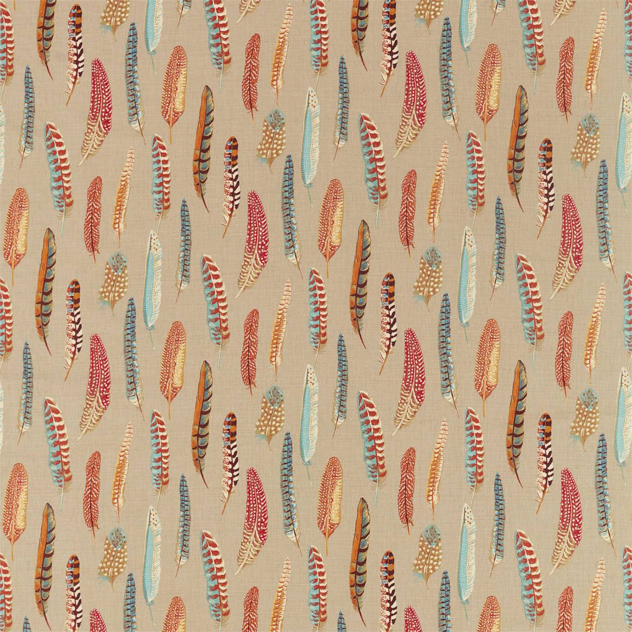 226522 Lismore Elysian Teal/Russet Fabric by Sanderson