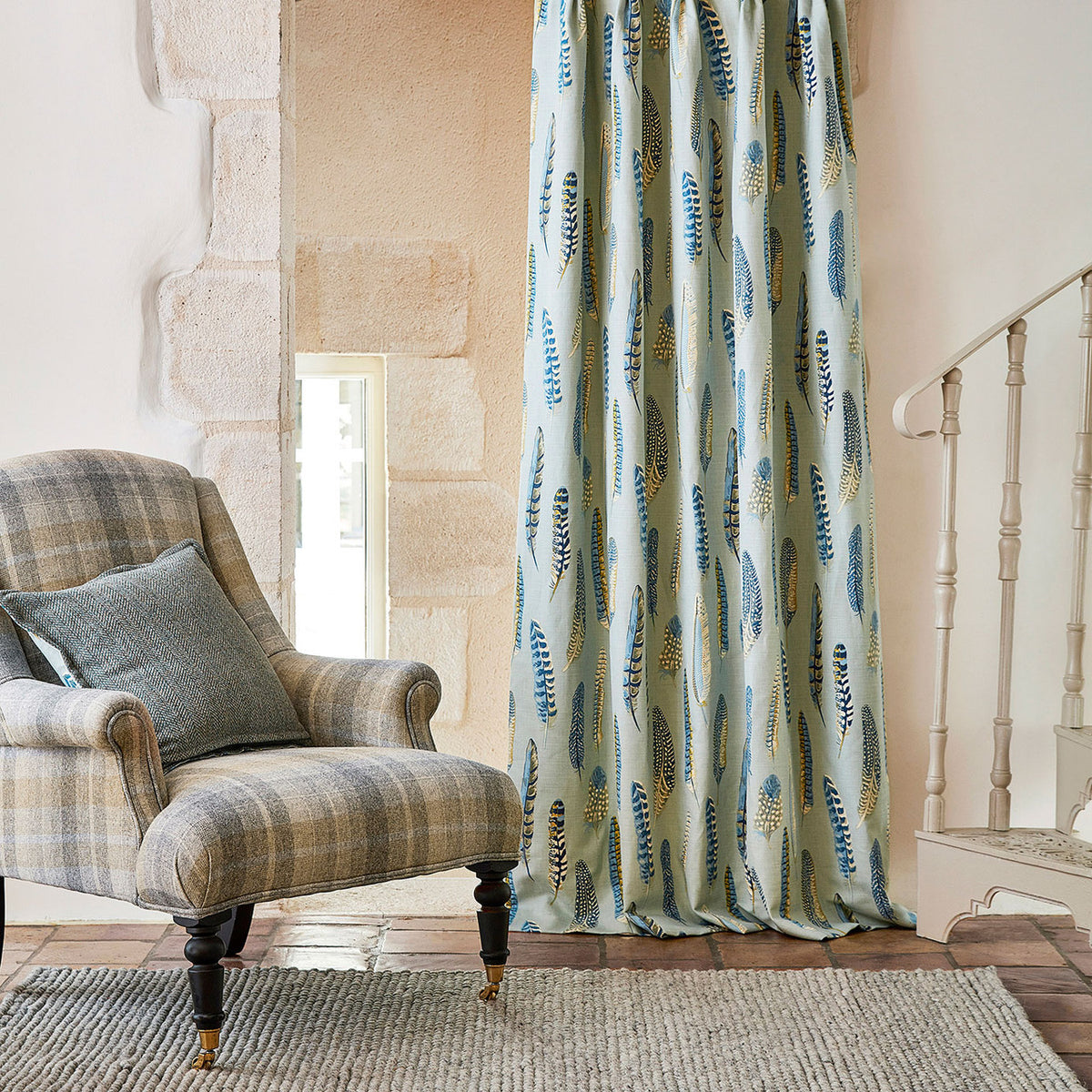 Lismore Elysian Indigo/Silver Fabric by Sanderson