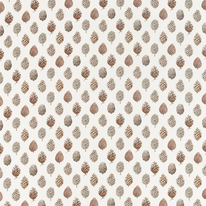 226527 Pine Cones Elysian Briarwood/Cream Fabric by Sanderson