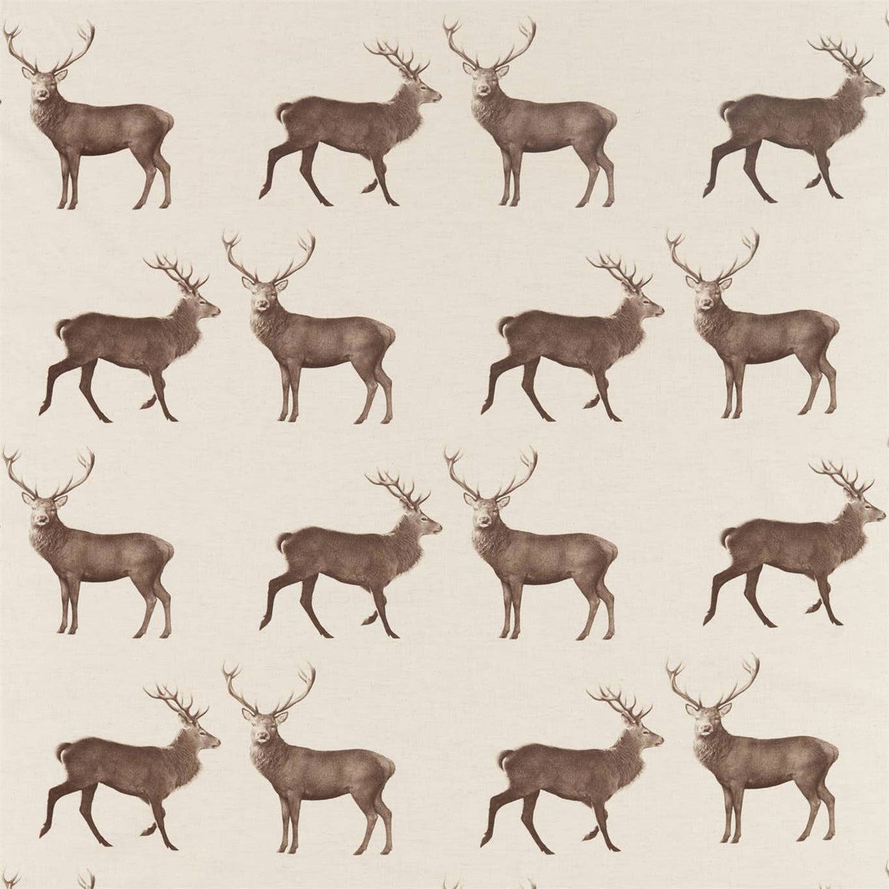 226528 Evesham Deer Elysian Linen/Chalk Fabric by Sanderson