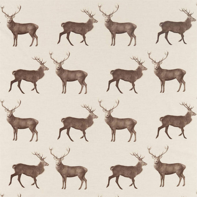 226528 Evesham Deer Elysian Linen/Chalk Fabric by Sanderson