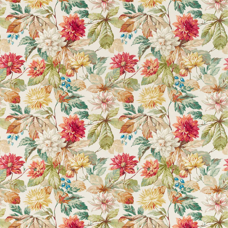226531 Dahlia and Rosehip Elysian Briarwood/Russet Fabric by Sanderson