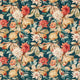 Dahlia and Rosehip Velvets Elysian Teal/Russet Fabric by Sanderson
