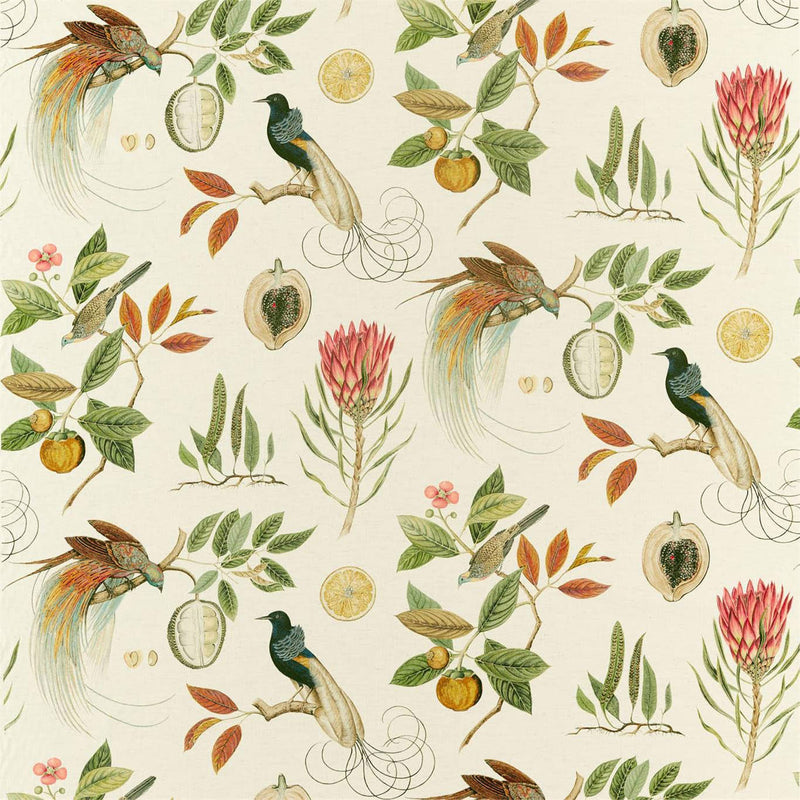 226564 Paradesia Glasshouse Orange/Olive Fabric by Sanderson