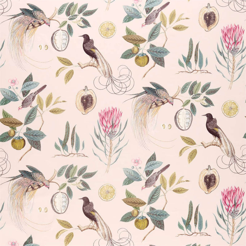 226566 Paradesia Glasshouse Orchid Grey Fabric by Sanderson
