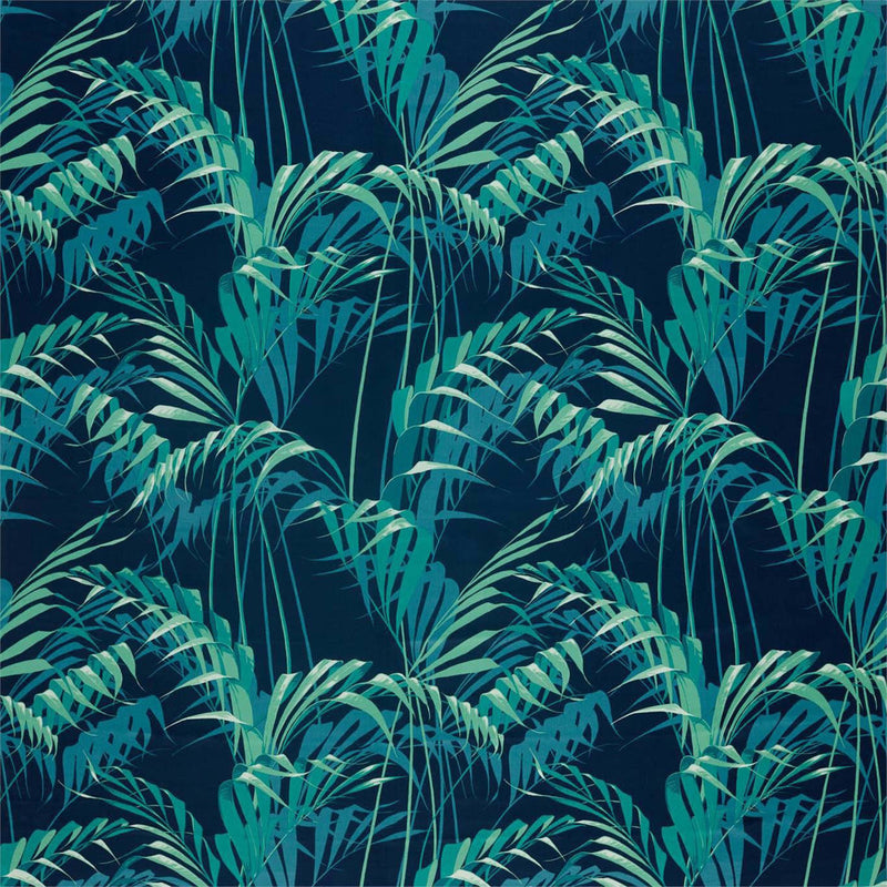 226568 Palm House Glasshouse Ink/Teal Fabric by Sanderson