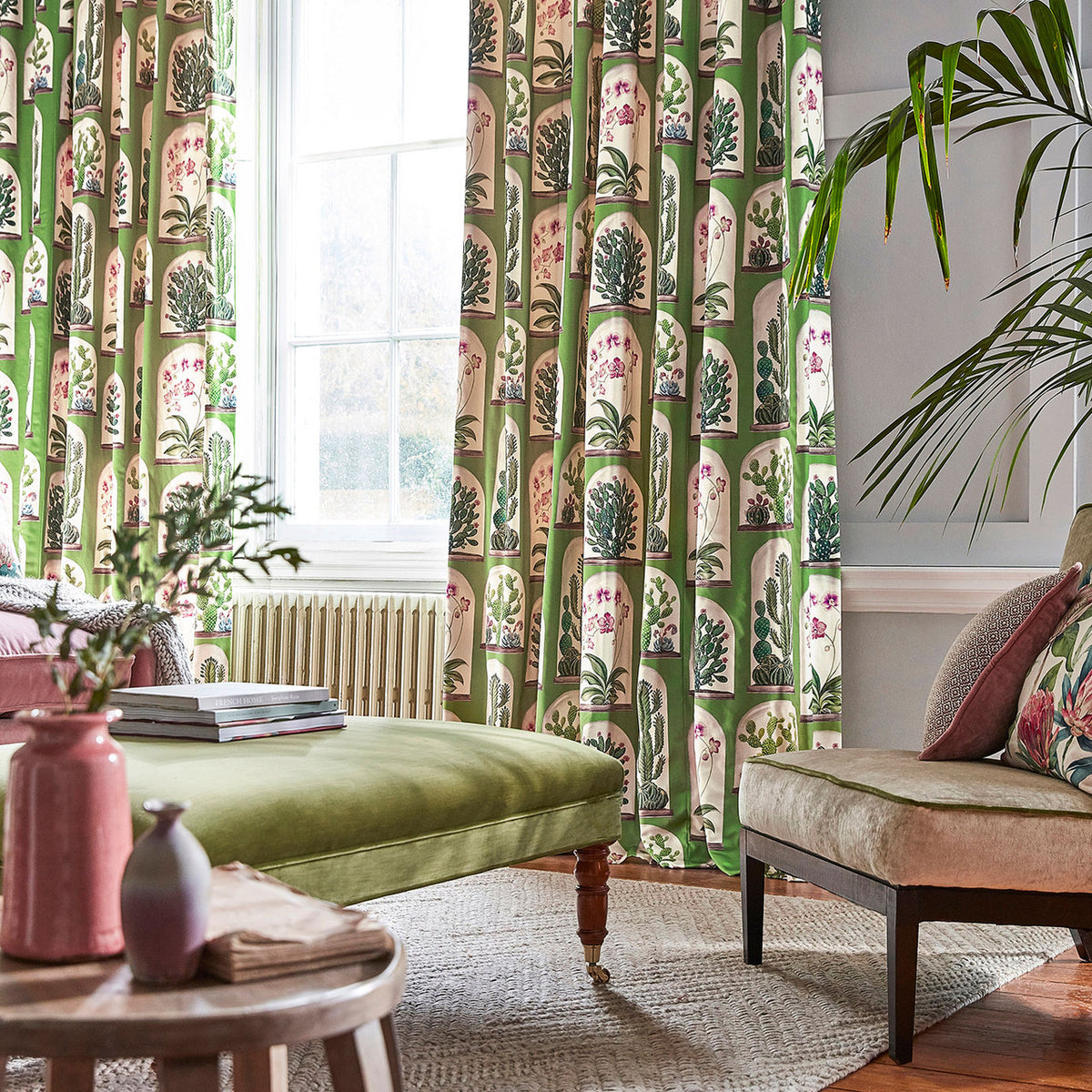 Terrarium Glasshouse Botanical Green Fabric by Sanderson