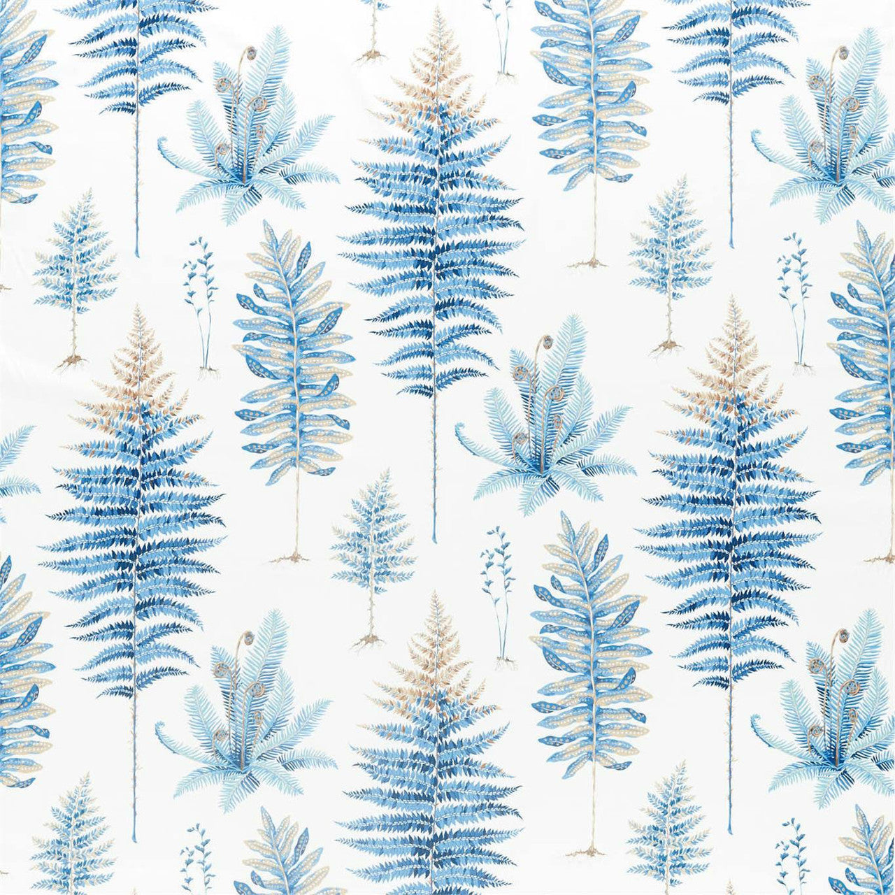 226580 Fernery Glasshouse China Blue Fabric by Sanderson