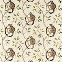226581 Ringtailed Lemur Glasshouse Olive Fabric by Sanderson
