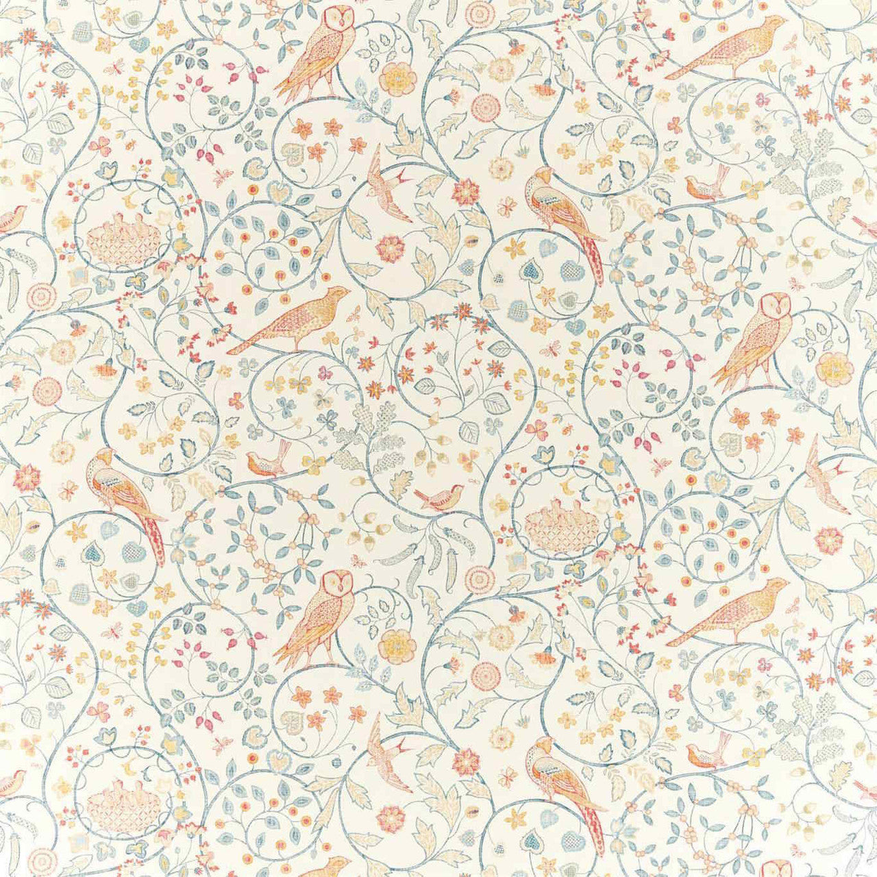 226588 Newill Melsetter Teal Fabric by Morris & Co