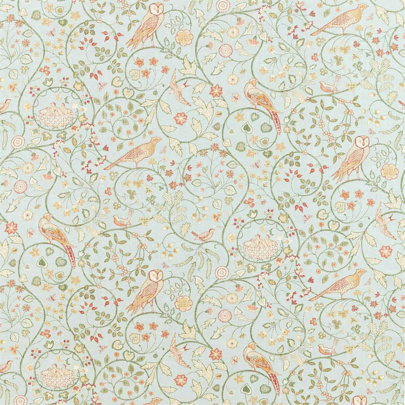 226590 Newill Melsetter Grey Blue Fabric by Morris & Co