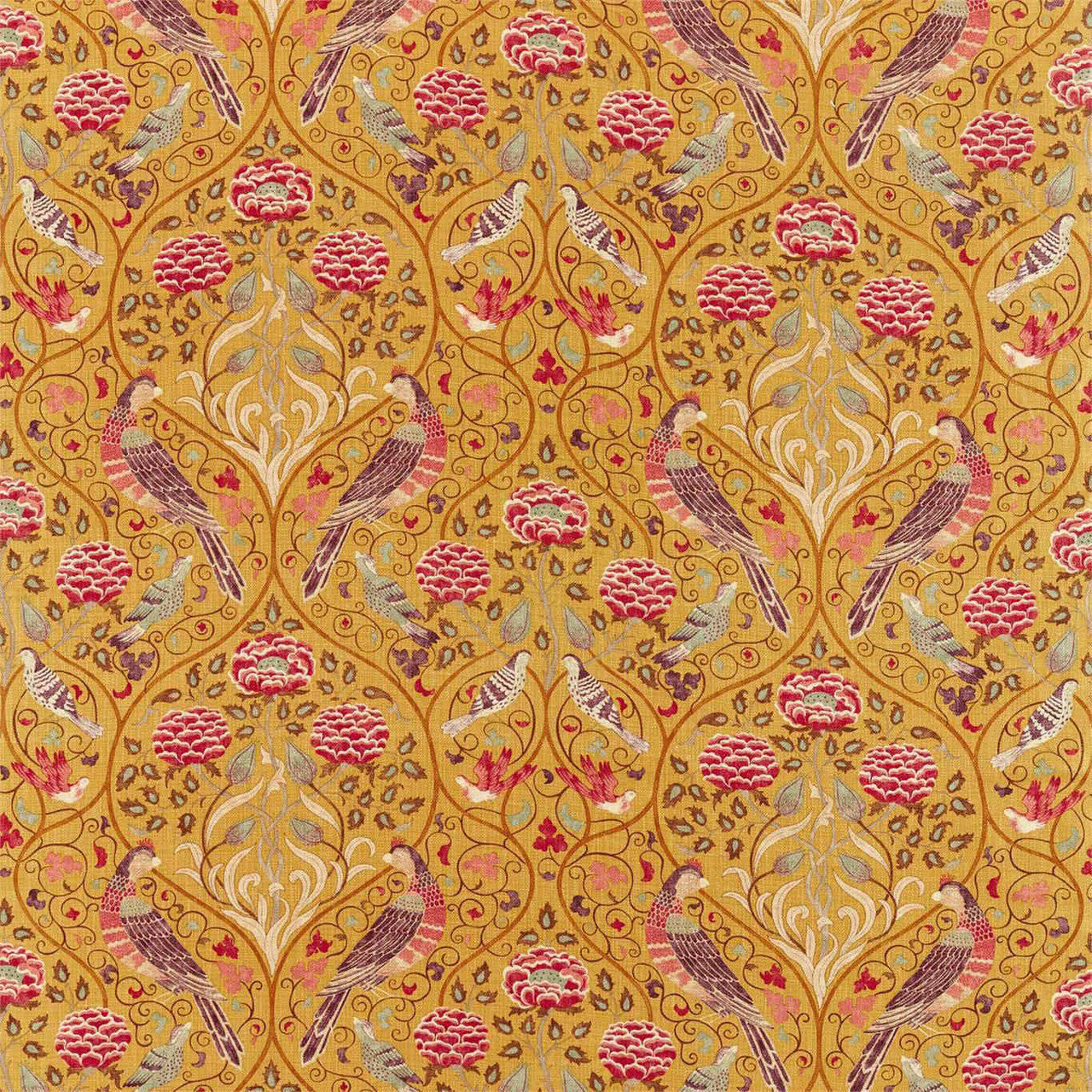 226593 Seasons by May Melsetter Saffron Fabric by Morris & Co