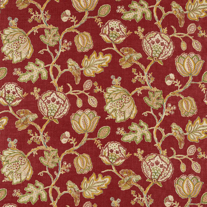 226594 Theodosia Melsetter Red Fabric by Morris & Co