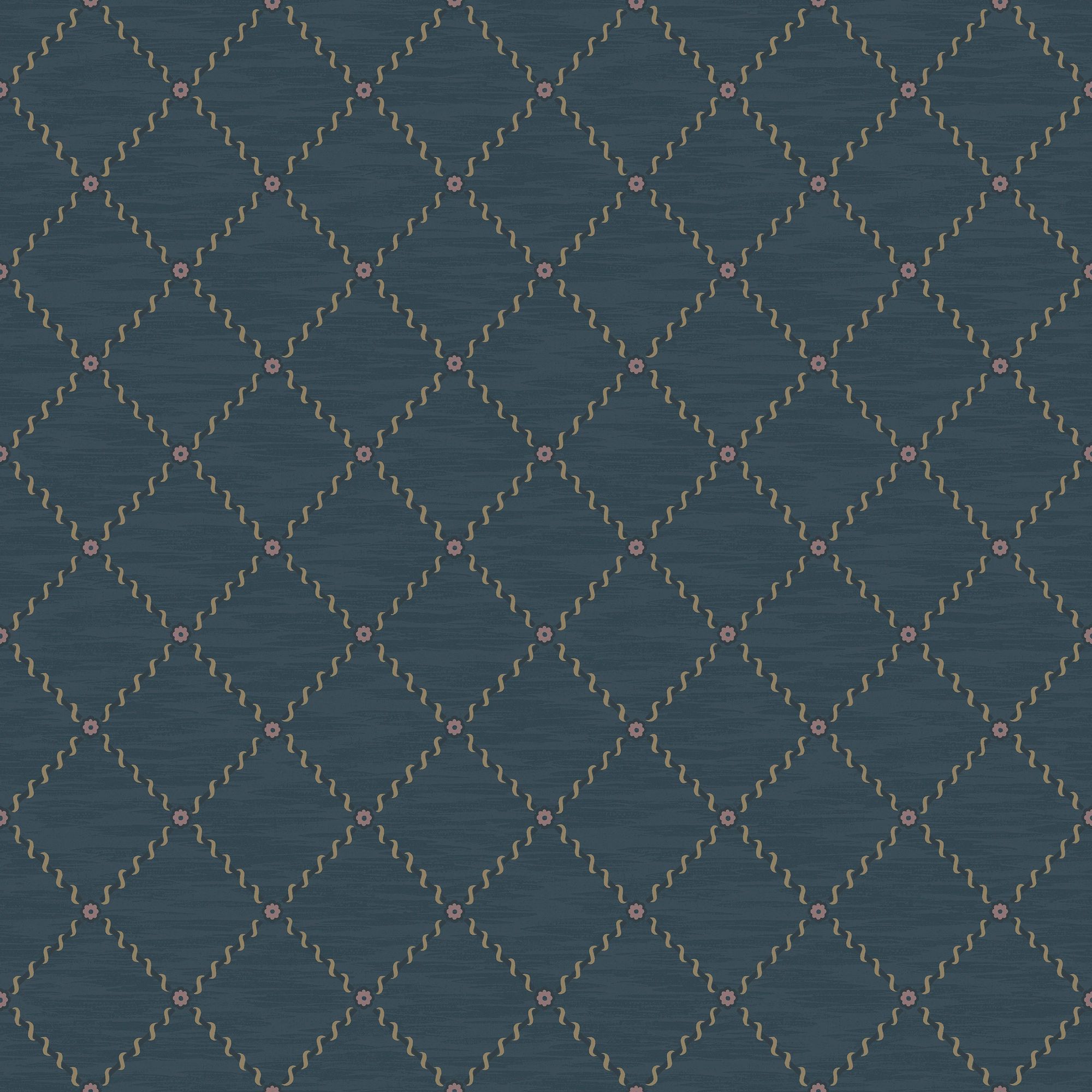 2265 Golden Trellis Blue Wallpaper by Boråstapeter