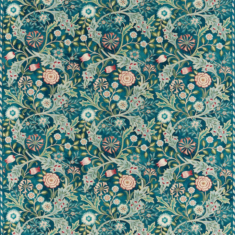 226604 Wilhelmina Melsetter Teal Fabric by Morris & Co