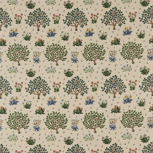 226688 Orchard Compilation Forest/Indigo Fabric by Morris & Co