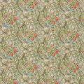 Golden Lily Compilation Green/Gold Fabric by Morris & Co