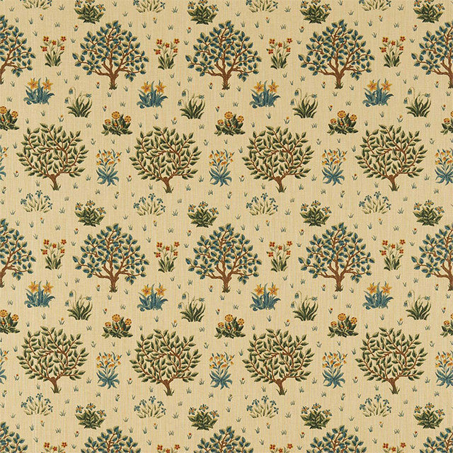 226706 Orchard Compilation Olive/Gold Fabric by Morris & Co