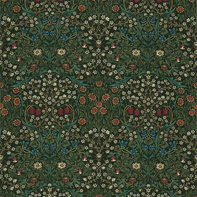 226707 Blackthorn Compilation Green Fabric by Morris & Co