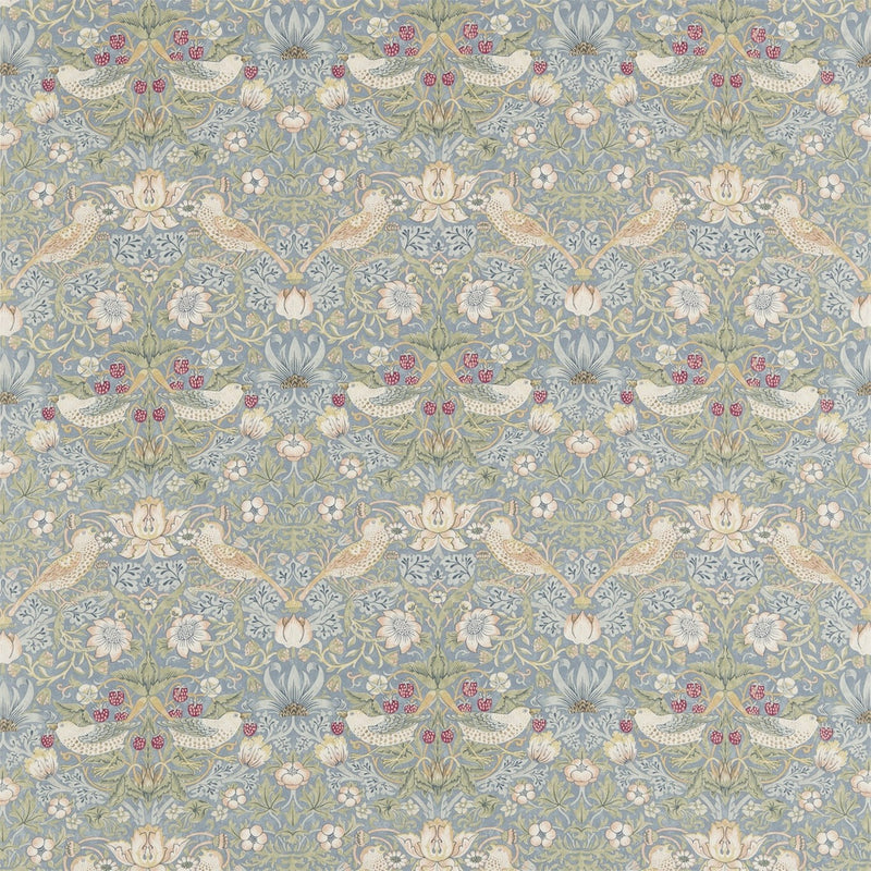 226713 Strawberry Thief Compilation Slate/Velluml Fabric by Morris & Co