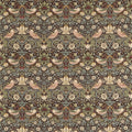 Strawberry Thief Compilation Chocolate/Slatel Fabric by Morris & Co