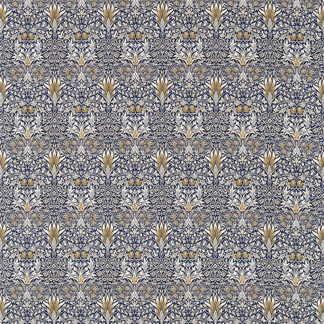 226726 Snakeshead Compilation Indigo/Hemp Fabric by Morris & Co