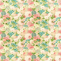 Rose & Peony One Sixty Sage/Coral Fabric by Sanderson
