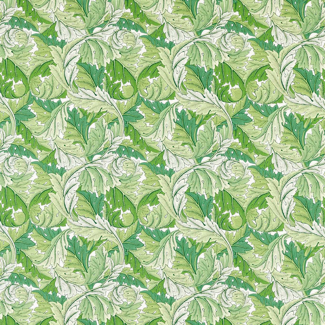 226896 Acanthus Simply Morris Leaf Green Fabric by Morris & Co