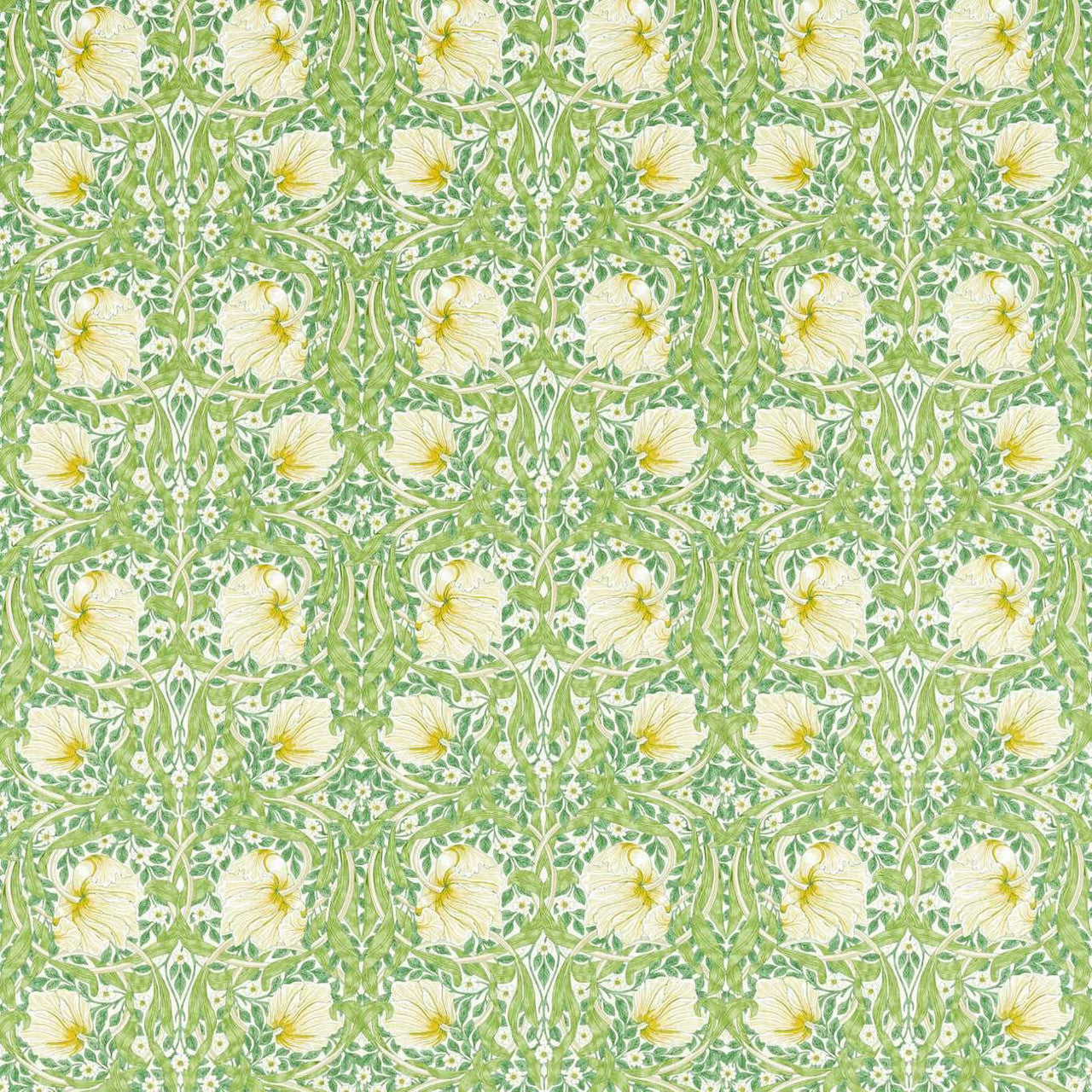 226898 Pimpernel Simply Morris Wels/Leaf Green Fabric by Morris & Co