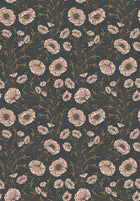 2268 Poppy Flow Black and Purple Wallpaper by Boråstapeter
