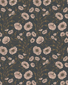 Poppy Flow Black and Purple Treasured Wallpaper by Boråstapeter