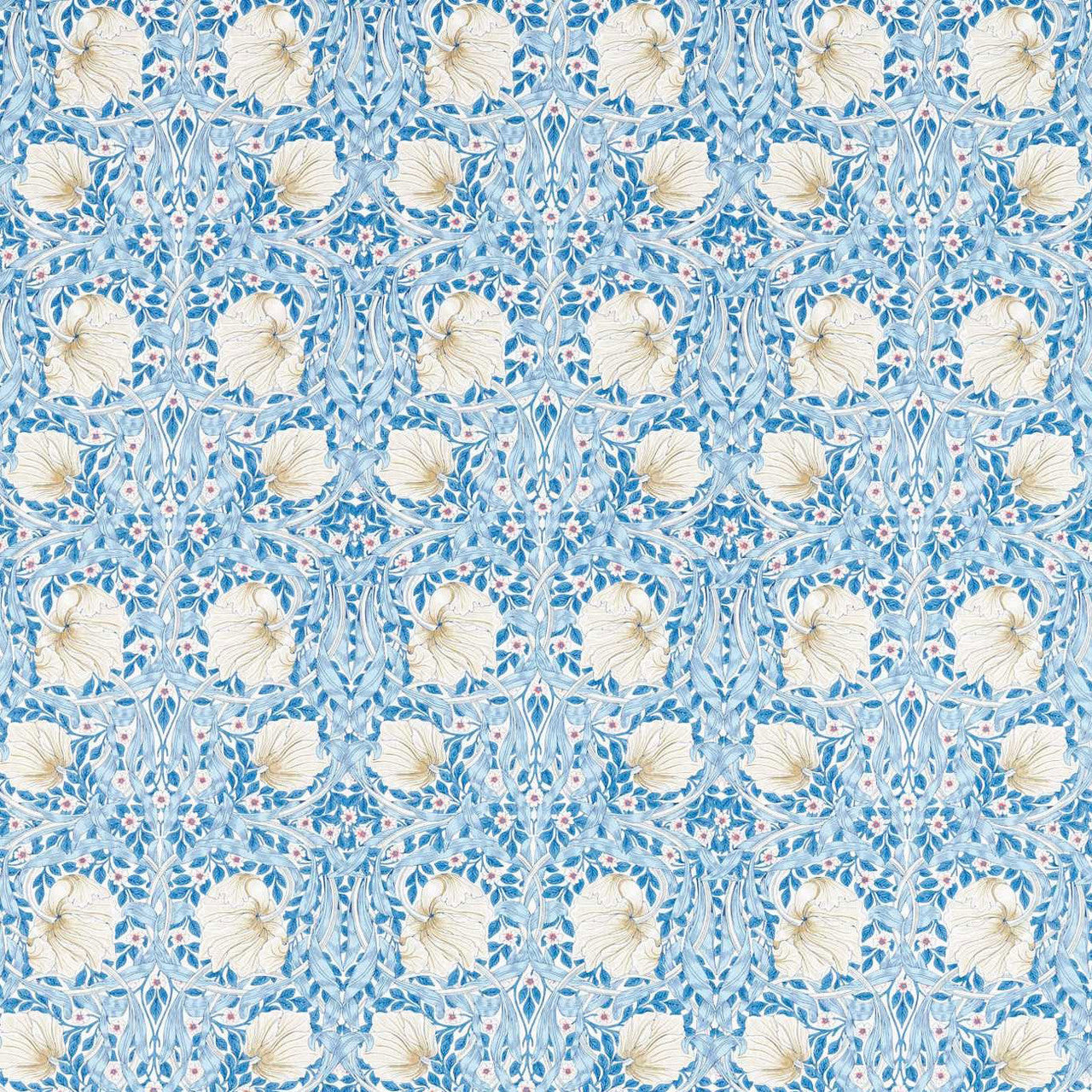 226901 Pimpernel Simply Morris Woad Fabric by Morris & Co