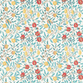 Fruit Simply Morris Green Indigo/Madder Fabric by Morris & Co