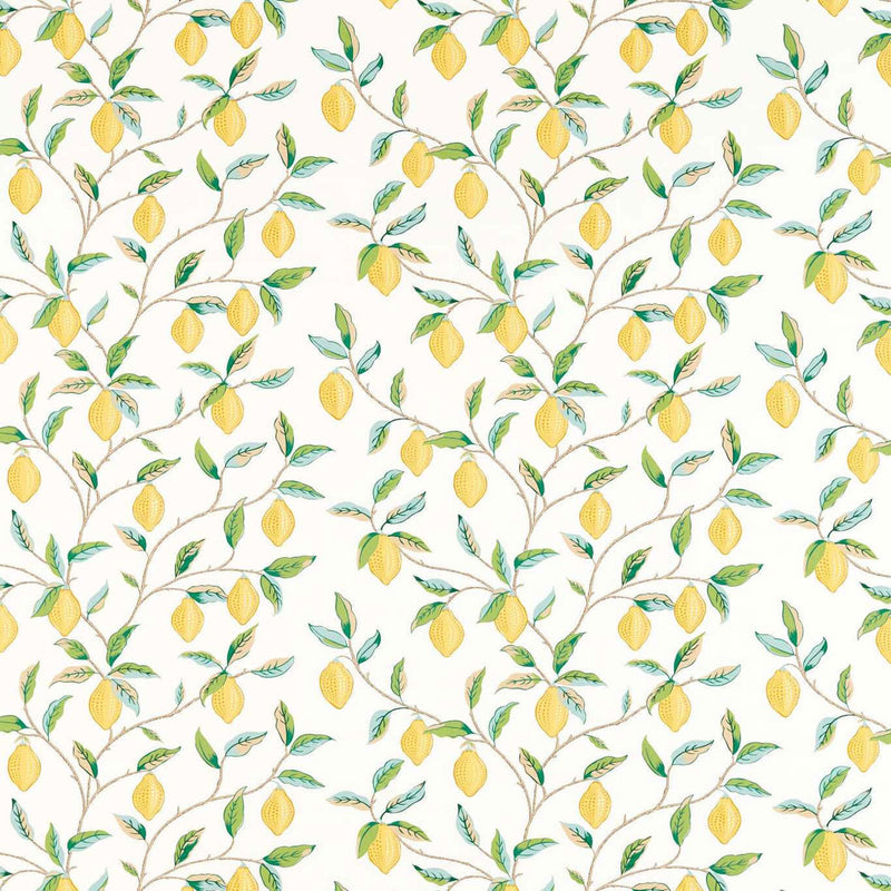 226909 Lemon Tree Simply Morris Lemon/Bayleaf Fabric by Morris & Co
