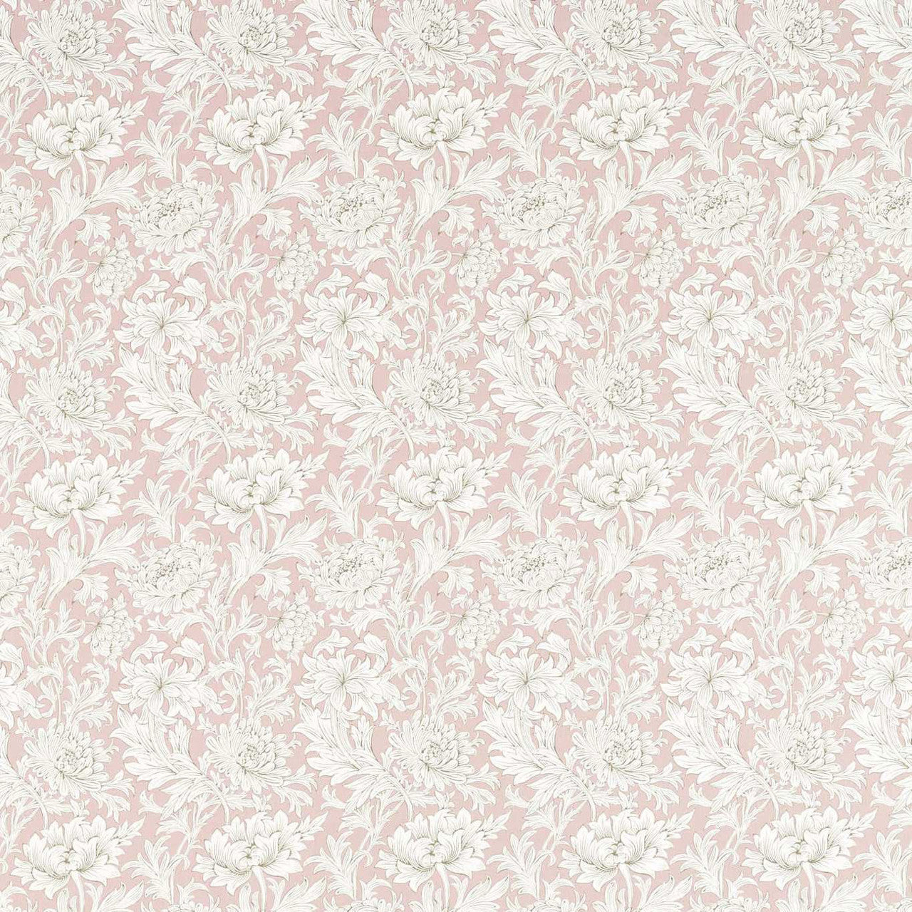 226910 Chrysanthemum Toile Simply Morris Cochineal Pink Fabric by Morris & Co
