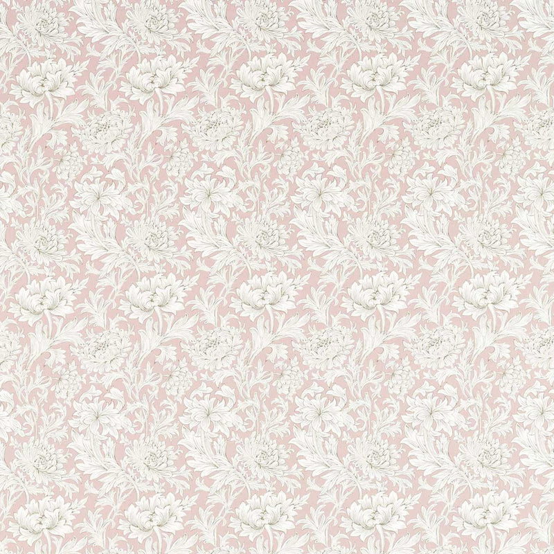226910 Chrysanthemum Toile Simply Morris Cochineal Pink Fabric by Morris & Co
