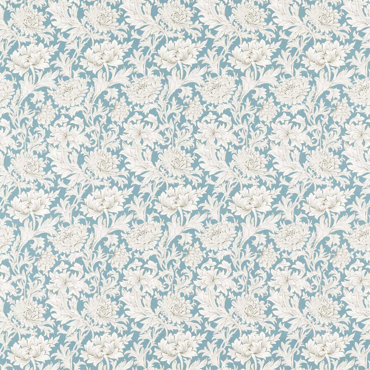 226912 Chrysanthemum Toile Simply Morris Slate Fabric by Morris & Co