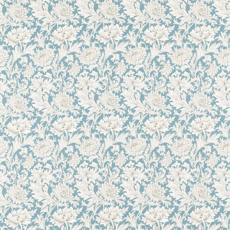226912 Chrysanthemum Toile Simply Morris Slate Fabric by Morris & Co