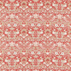 226915 Strawberry Thief Simply Morris Indian Red Fabric by Morris & Co