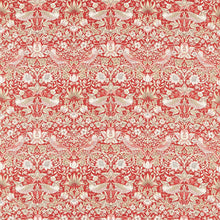 226915 Strawberry Thief Simply Morris Indian Red Fabric by Morris & Co