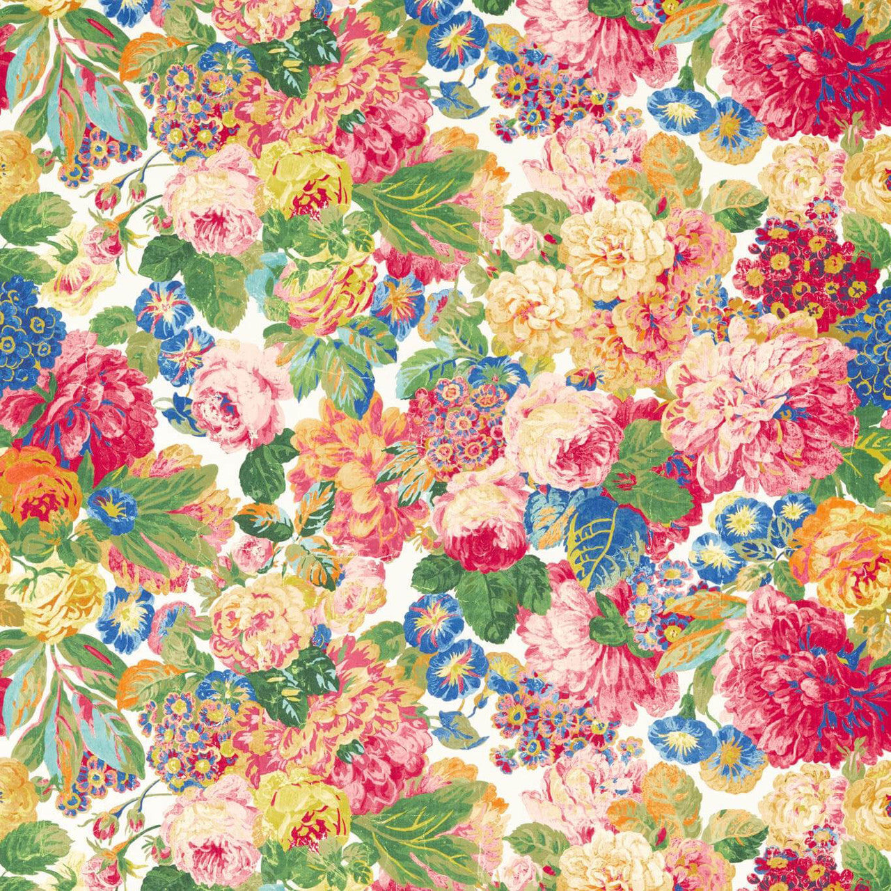 226929 Rose & Peony Indoor Outdoor Prints Cerise Fabric by Sanderson