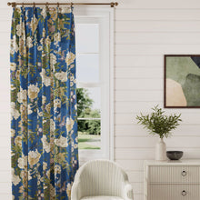 226960 Emperor Peony Water Garden Herbal Blue/Amber Fabric by Sanderson